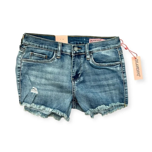 BlankNYC The Mini Astor Short Girls Sz 14 Vintage Denim Raw Hem Shorts - Picture 2 of 4